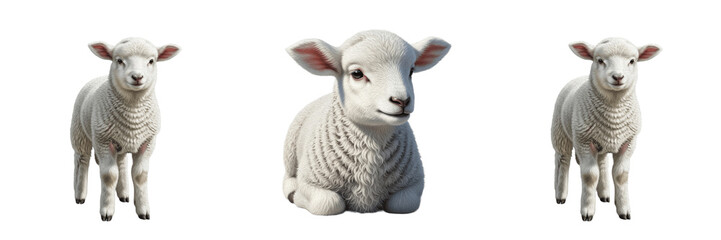 Cuddly White Lamb PNG - Baby Sheep Farm Animal for Easter and Nature © Qari