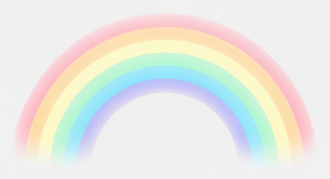 Colorful rainbow arc in white background.
