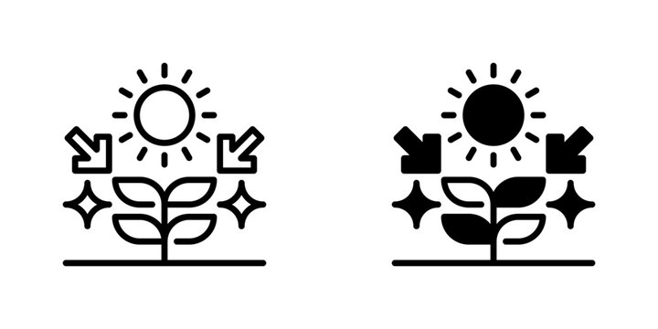 Photosynthesis Vector Line Icon for Science and Biology