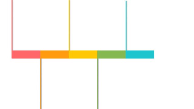 Animated Segmented Timeline Infographic. Colorful Progress Bar Animation for Business Project Steps & Data Visualization.