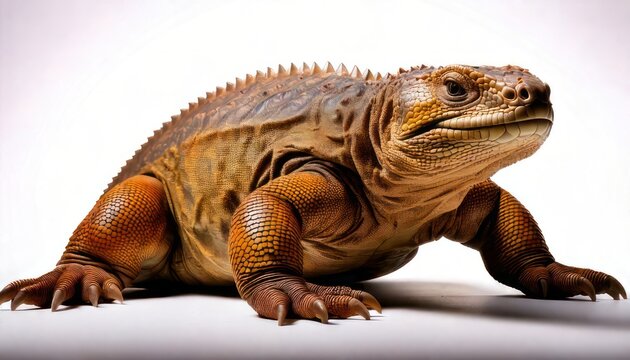 Magnificent Galapagos Land Iguana basking in the studio light.