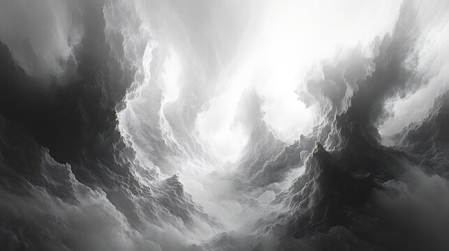 Dramatic Dark Stormy Clouds with Bright Light