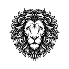 Obraz premium Majestic Lion Head Illustration With Ornate Mane.
