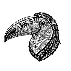 Fototapeta premium Ornate Toucan Head Tribal Tattoo Style Illustration.