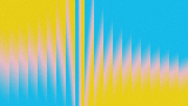 Modern abstract vertical gradient background with electric blue, sakura pink, warm gold color transitions, and grainy noise texture. 