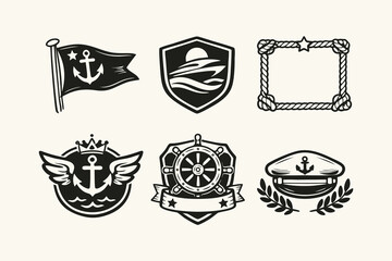 Set of Nautical and Maritime Logos and Emblems © thetwelvesense