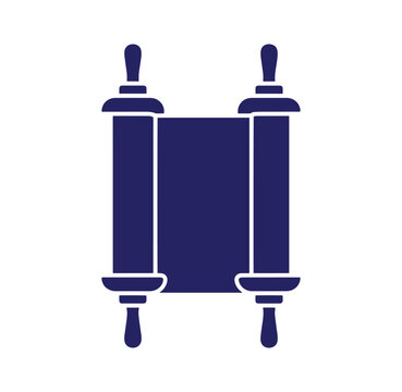 Torah scroll icon in blue color isolated on white background