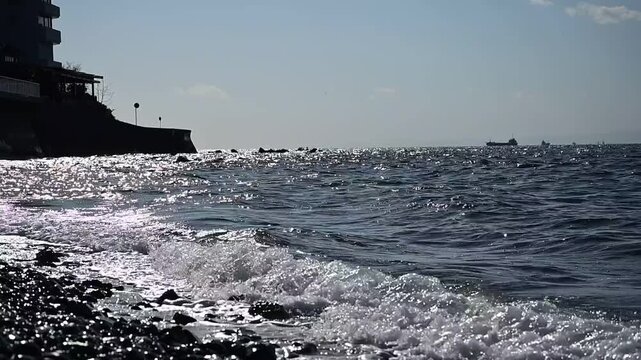 加太湾を航行する船 （和歌山県和歌山市, 2026年1月）