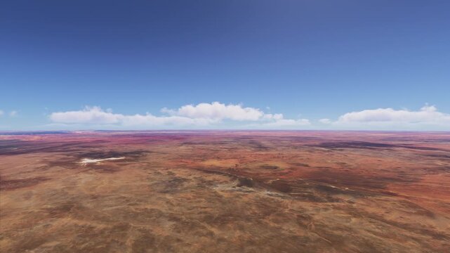 Side aerial drone view of the Libyan Desert. Egypt