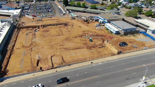 Aerial Drone View of Surfside Educational Academy Campus Construction in Oceanside CA