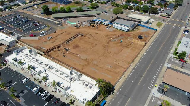 Aerial Drone View of Surfside Educational Academy Campus Construction in Oceanside CA
