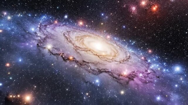 Breathtaking Spiral Galaxy Adorned with Twinkling Stars and Luminous Nebulae, Drifting Through the Infinite Expanse of the Universe, a Vision of Celestial Grandeur and Cosmic Beauty