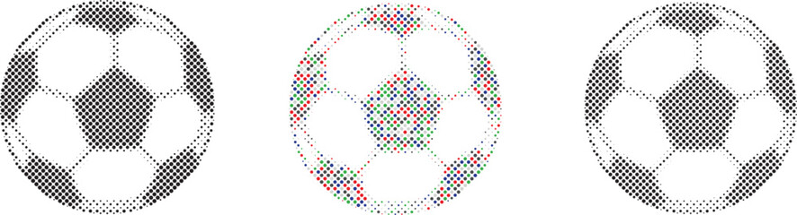 Soccer Ball Illustration with Modern Halftone Dot Pattern © Towhidul
