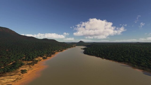 Aerial view of Dadin Kowa Dam in Gombe. Nigeria