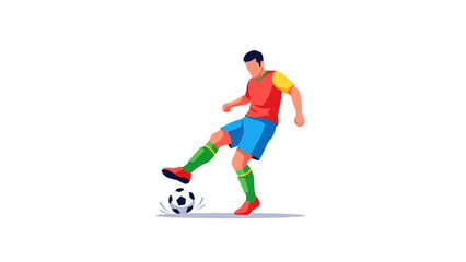 Obraz premium Man Kicking Soccer Ball in Motion.