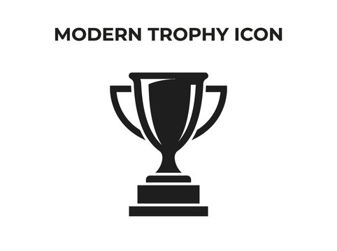 Modern trophy icon representing achievement and victory in a sleek, minimalist design, perfect for awards and recognition