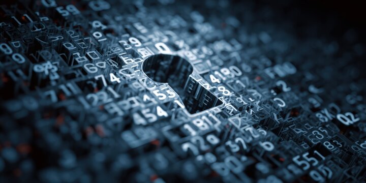 Exploring the complexity of an encryption key among numbers and letters in a high-tech setting