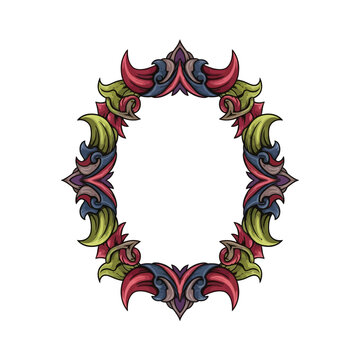 Colorful ornate decorative frame border.