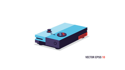 Vector illustration of a blue game console. © Wa