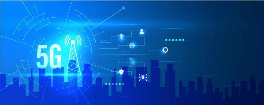 5G Network Icon with Ultra Fast Connectivity and Smart Communication Technology