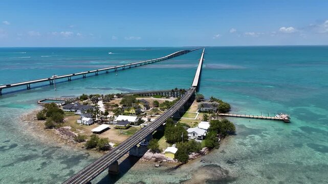 Historic Pigeon Key located near Marathon between the old seven bridge and the newer seven mile bridge in the Florida Keys. 