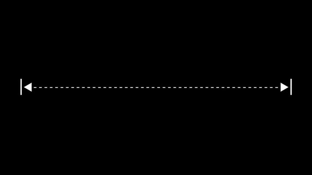 Measuring distance length dotted line animation, isolated on transparent background Abstract circuit 4k animation technology background with dotted line icon animation.