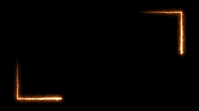 rotating neon energy lines around rectangle frame animation.
