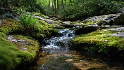Fototapeta premium small waterfall in the forest