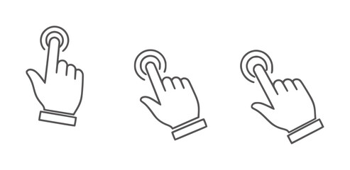 Fototapeta premium Three hand cursor indicating touch or click action select