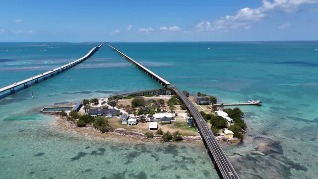 Historic Pigeon Key located near Marathon between the old seven bridge and the newer seven mile bridge in the Florida Keys. 
