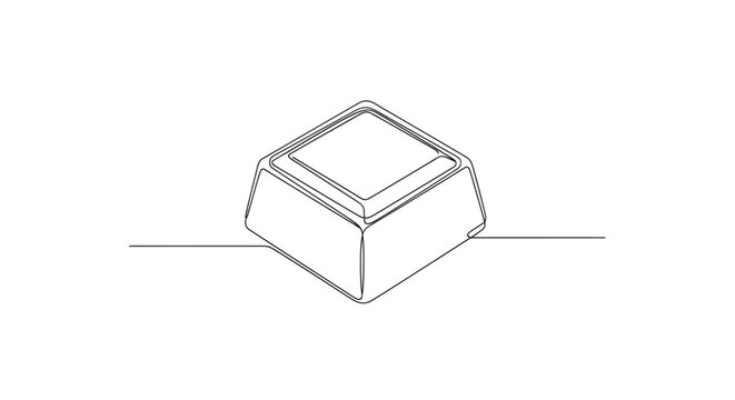 Minimalist keyboard keycap outline on white background