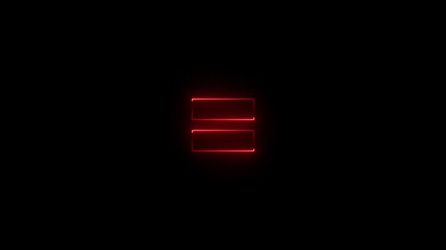 Equal neon sign appear in center on black background.