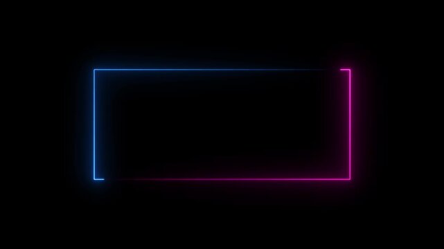 Rectangle frame icon animation. Bordar frame display box round shape retro screen photo frame rotation seamless footage line movement.