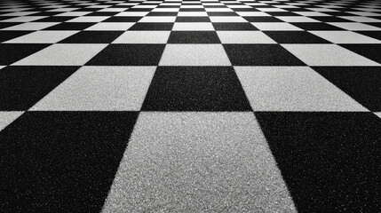 Naklejka premium Black and White Checkered Floor