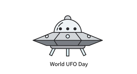 Flying Saucer UFO Cartoon - World UFO Day Celebration © Arto