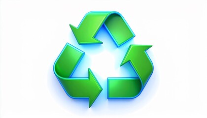Obraz premium Green recycling symbol logo icon.
