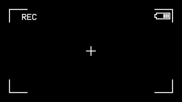 Camera recording screen interface with red rec indicator. 4K Video