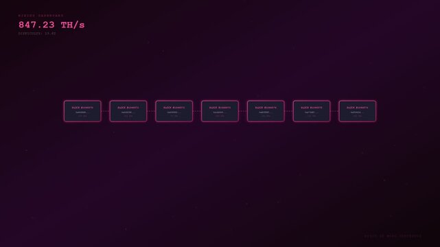 A sophisticated digital manifestation of a blockchain finance ledger incrementally assembling within a neon atmospheric void to symbolize the rapid evolution of cryptographic asset management