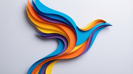 Fototapeta premium Colorful Paper Bird Peace Concept