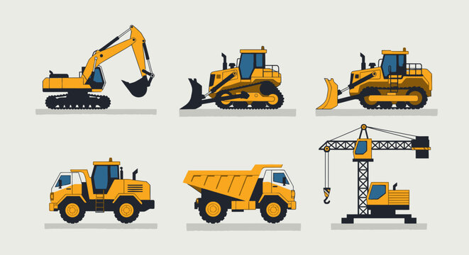 Heavy construction vehicles in action 1.