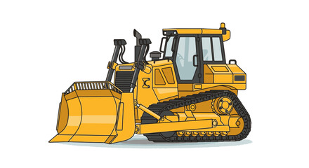 Fototapeta premium Bulldozer Construction Heavy Equipment Machine.