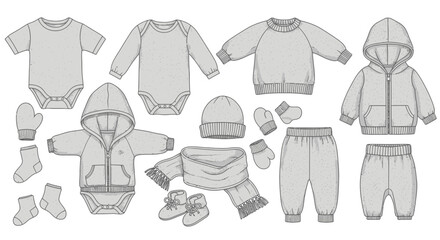 Naklejka premium Baby clothing and accessories set.