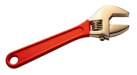 Obraz premium A red adjustable wrench on transparent background