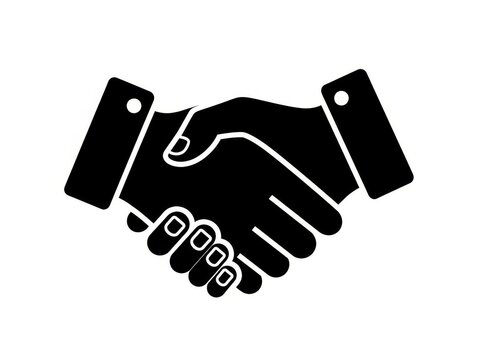 Handshake between human and robot hand illustration