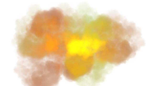 Abstract colorful clouds fluffy flow and smoke effect. Color smoke flow on transparent background, steam vapour, fog, clouds.