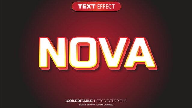 3D text effect nova theme