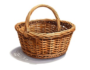 Obraz premium A brown wicker basket with a handle