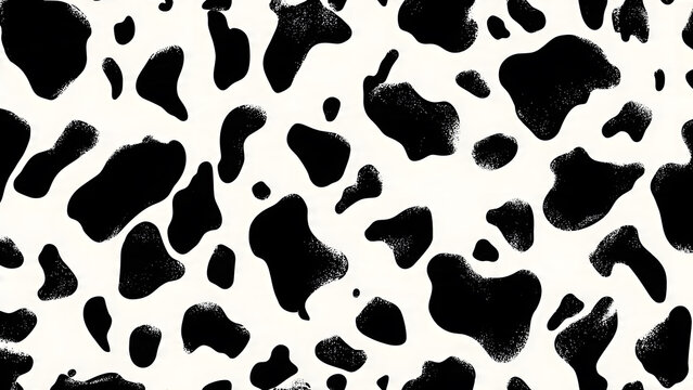 Black and white cow print pattern seamless background
