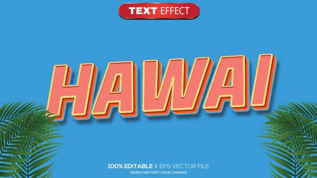 3D text effect hawai theme