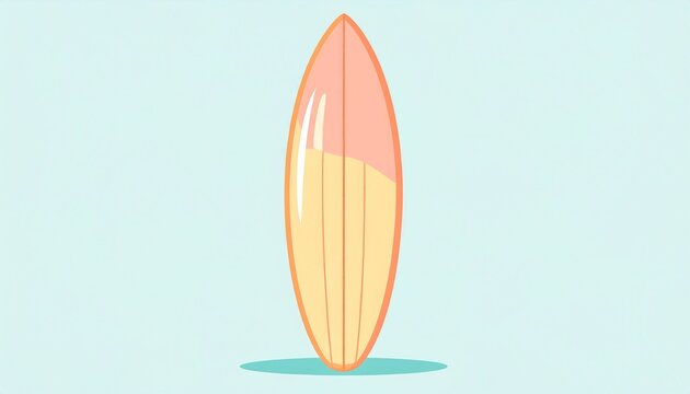 Surfboard on blue background illustration.